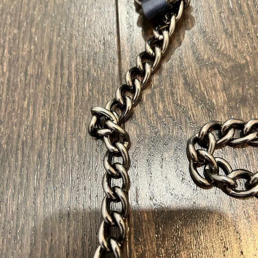 Coach Metalic Blue Mickie Chain Strap Bag - Picture 3 of 4